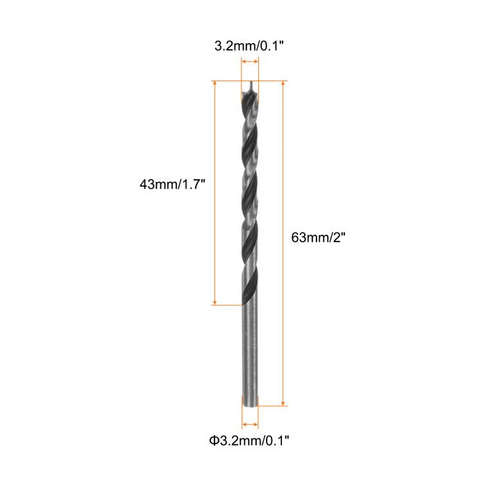 10個のブ ラッドポイ ントドリルビット3.2mm（8/64
