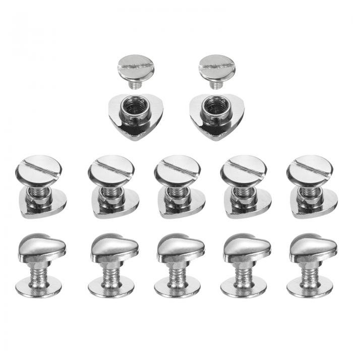 ハートリベット メタル ハート形装飾 スタッドリベットツールセット ベルト 服 靴 財布 ハンドバッグ 荷物 レザークラフト DIY装飾 アクセサリー用 10 ...