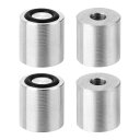 M8スレッド 20mm直径 20mm厚 円形アルミディスク4個セット ガラステーブルトップ用アルミニウムサークルディスクアダプター アンチスリップラバーリング付...