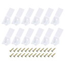 12個 90度プラスチックコーナーブレース 21x23x21mm 棚直角ブ ラケット ネジ付き キャビネット 食器棚用 ホワイト