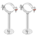 2パック パイプサポート ステンレス製パイプサポートぶらけっと63 mm Dia パイプチューブ用 パイプストラップクランプ ネジ付き
