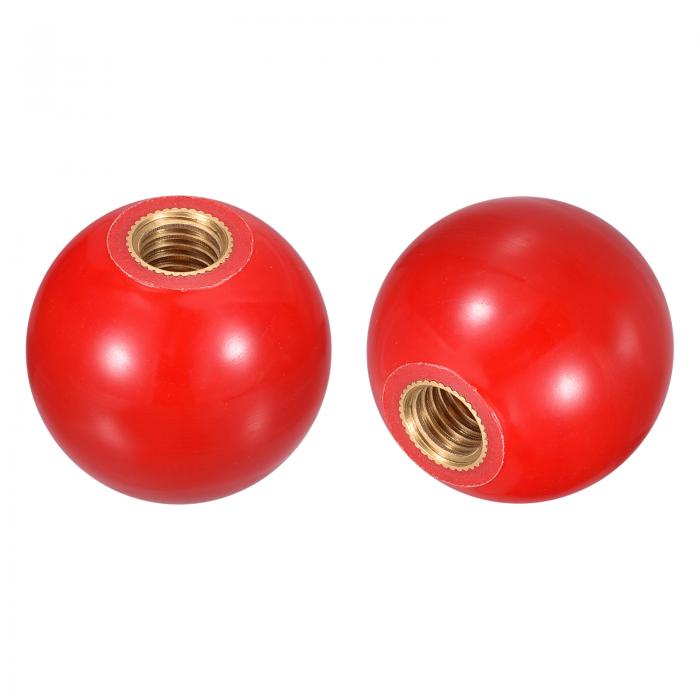3個 ねじ付きボールノブ M10 メスねじ 熱硬化性ボールノブ 直径35mm 丸型操作ボールハンドル 銅インサ..
