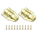 2個のダックビルハスプロック 60 x 40mmのレトロボックストグルラッチメタルバックルハスプクラ スプ 南京錠穴なし 宝石箱 スーツケース 工具箱 木製ケー...