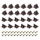 90度プラスチックコーナーブレース50個 14x13x9mmナイロンシェルフ直角ブ ラケット キャビネット 食器棚用ネジ付き(茶色)