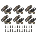 6個のヴィンテージロッククラ スプ 27 x 32mmミニスイング アームクラ スプラッチ左ラッチフックハスプ 宝石ボックススーツケースツールボックス木製ケース...