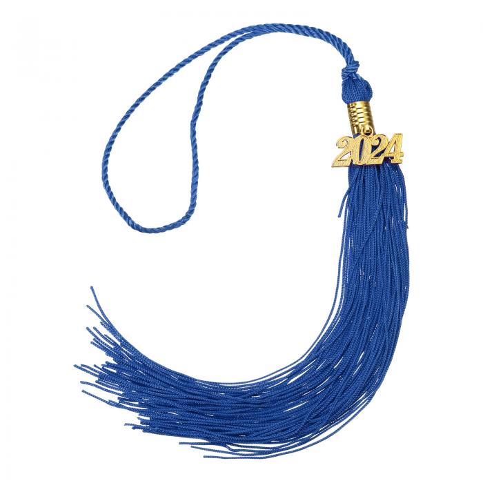 2024年卒業タッセル 2024年 金 装飾付き卒業キャップタッセル DIY用 卒業式 パーティー 記念品 卒業帽子 装飾 ディープブルー