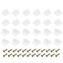 90度プラスチックコーナーブレース50個 17.5x15.5x9mmナイロンシェルフ直角ブ ラケット ネジ付き キャビネット 食器棚用(ホワイト)