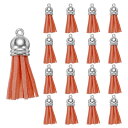 200個のキーチェーンタッセル クラフト用のバルクレザータッセル アクリル空白 イヤリング キーチェーン ブレスレット 宝石メイキング用のカラフルなタッセルペンダント オレンジ