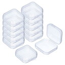 24個のクリアな小さなプラスチックビーズ収納容器(蓋付き) 小物クラフト ビーズ イヤリング ネックレス用の角型防酸宝石収納ボックス(1.4×1.38×0.79")