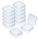 24個入りのクリアな小さなプラスチックビーズ収納容器(蓋付き) 小物クラフト ビーズ イヤリング ネックレス用の角型防酸宝石収納ボックス(1.8×1.77×0.79")