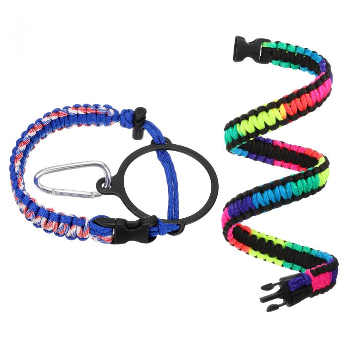 パラコードハンドル 水筒ハンドルストラップ パラコードキャップストラップコード 幅広口径ボトル16オ..