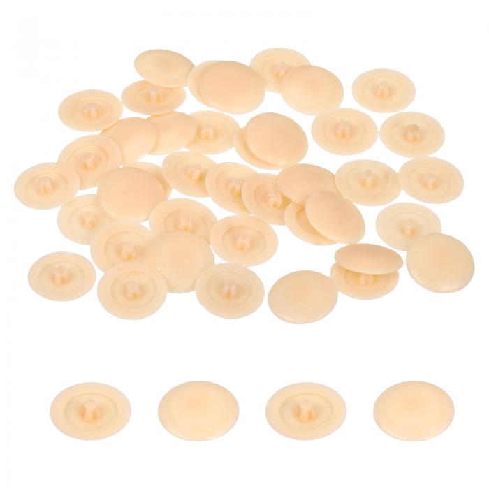 40個のねじキャップカバー 12mmの防水プラスチック製ねじ飾りキャップ プラスカムロックナット用自己攻釘ねじ カーキ