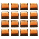 16個セット 椅子脚床保護具 非滑り スクエア椅子脚パッドキャップカバー フェルト底 ハードウッドフロア ノイズ傷を軽減 ライト茶色 (0.8 - 1.2