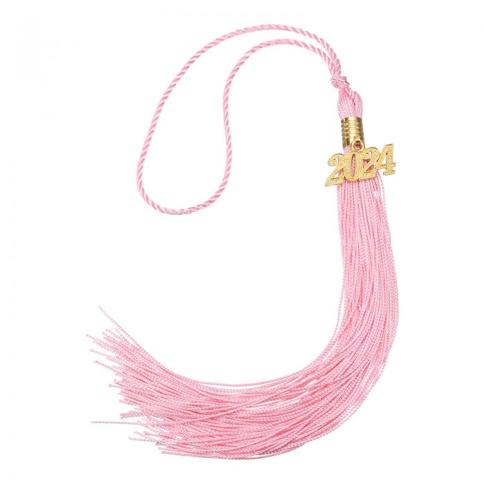 2024年卒業タッセル 2024年 金色装飾付き卒業キャップタッセル DIY用 卒業式パーティー式典記念品 卒業帽子装飾 ピンク