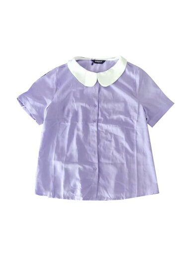 Allegra K ブラウス レディース 半袖 シフオンブラウス 折り襟 無地 シャツ オフィス カジュアル トップス 着痩せ おしゃれ 通勤 OL ライトパープル M Allegra K ブラウス レディース 半袖 シフオンブラウス 折り襟 無地 シャツ オフィス カジュアル トップス 着痩せ おしゃれ 通勤 OL ライトパープル M