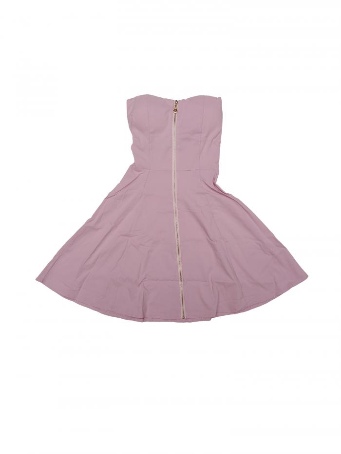 Allegra K クリスマス パーティードレス ミニドレス Aラインワンピース 袖なし ダンス衣装 レディース ローズピンク S