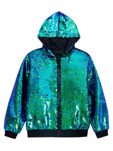 Lars Amadeus メンズ スパンコールジャケット 長袖 ジップアップ 光沢 メタリック パーカージャケット スポーツコート フート付き グリーン L Lars Amadeus メンズ スパンコールジャケット 長袖 ジップアップ 光沢 メタリック パーカージャケット スポーツコート フート付き グリーン L