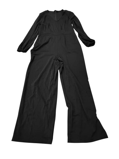 Seta T レディース Vネック 長袖 ハイウエスト ワイドレッグ カジュアル ポケット付き ブラック XL Seta T レディース Vネック 長袖 ハイウエスト ワイドレッグ カジュアル ポケット付き ブラック XL