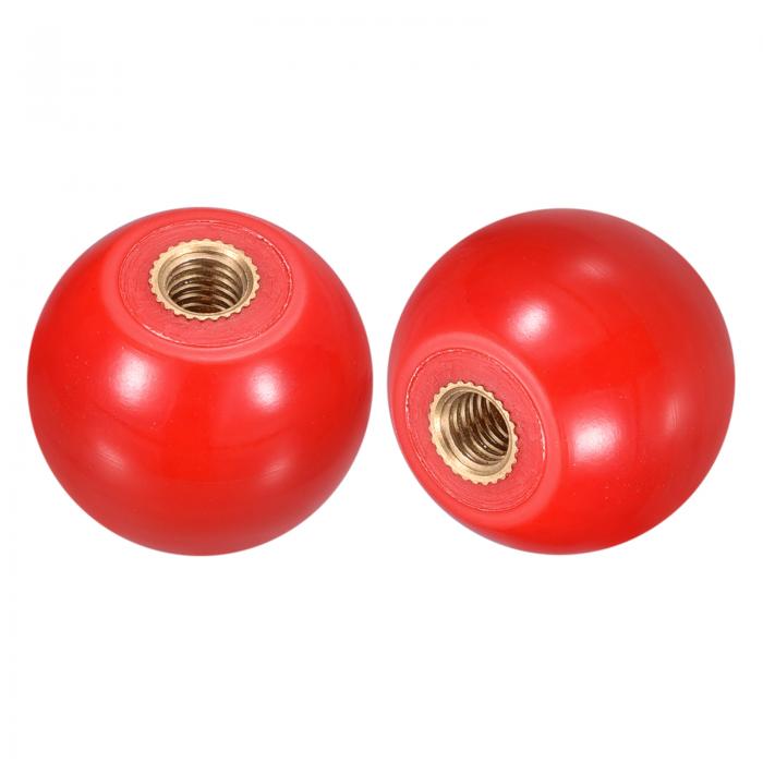 4個 ねじ付きボールノブ M6 メスねじ 熱硬化性ボールノブ 直径25mm 丸型操作ボールハンドル 銅インサー..