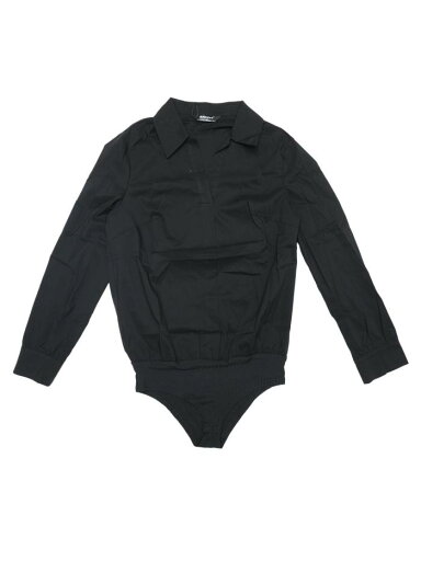 Allegra K レディース レオタードシャツ 襟付き ビジネス オフィス 長袖 ボディスーツ ワークシャツ ブラック XL Allegra K レディース レオタードシャツ 襟付き ビジネス オフィス 長袖 ボディスーツ ワークシャツ ブラック XL