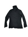 Allegra K レディース カジュアル タートルネックトップス スプリット ロングスリーブ ベーシックTシャツ ブラック S(4)