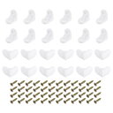 90度プラスチックコーナーブレース50個 24x17x24mmナイロンシェルフ直角ブ ラケット キャビネット 食器棚用ネジ付き(グレー)