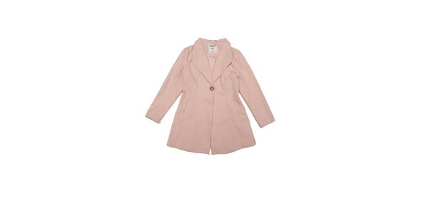 Allegra K チェスターコート ターンダウンカラー ボタン付き アウター ロングウィンターコート レディース ピンク S