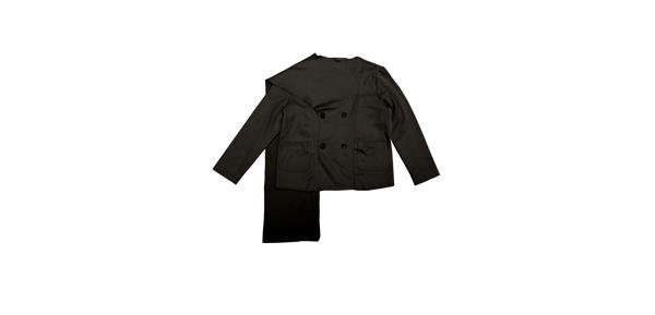 Allegra K レディース ダブルブレスト オーバーコート スカーフ 冬アウター ファッション ピーコート ブラック XL