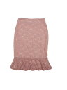 Allegra K レーススカート ストレッチ オフィス ボディコンスカート マーメイド フィッシュテール レディース ピンク XS