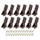 30個 90度プラスチックコーナーブレース 21x23x21mm 棚直角ブ ラケット キャビネット食器棚用ネジ付き 茶色