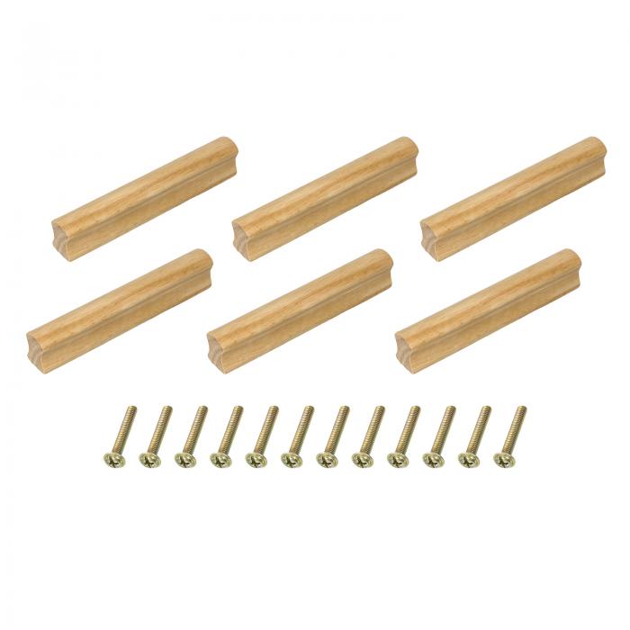 木製引き出し取っ手 ネジセット付き 未仕上げのブナ材キャビネット 引き出しノブ 引き手 キッチンキャ..