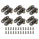 6個のヴィンテージロッククラ スプ 23 x 26mmミニスイング アームクラ スプラッチ右ラッチフックハスプ 宝石ボックススーツケースツールボックス木製ケース...