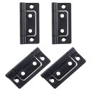 4個 2x1インチドアヒンジ ノンモーティス ノイズなし バイフォールドドアヒンジ プレート 黒 キャビネット 家具 ウィンドウ ワードローブ用