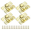 4個のハスプクラ スプラッチロック 30 x 18mm装飾用レトロボックストグルラッチメタルバックルハスプロック 宝石箱 スーツケース 工具箱 木製ケース用のネ...