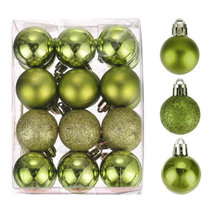 クリスマスボールオーナメント クリスマスツリーデコレーション ボール フルーツ緑 1.6"/4センチ パー..