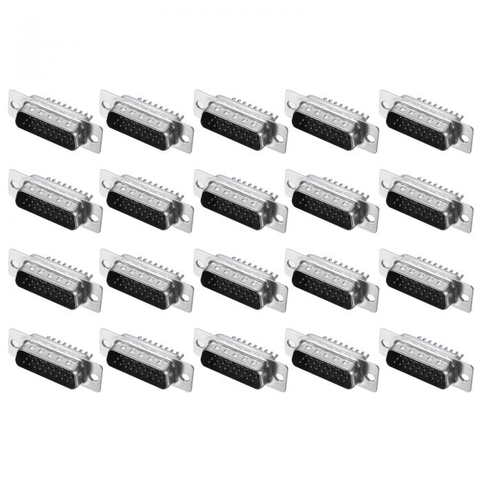 D-sub コネクタ DB26 オス ソケット 26 ピン 3 列 オス シリアル ポート ターミナル ブレークアウト 機械設備 CNC コンピューター用 20 個パックのサムネイル