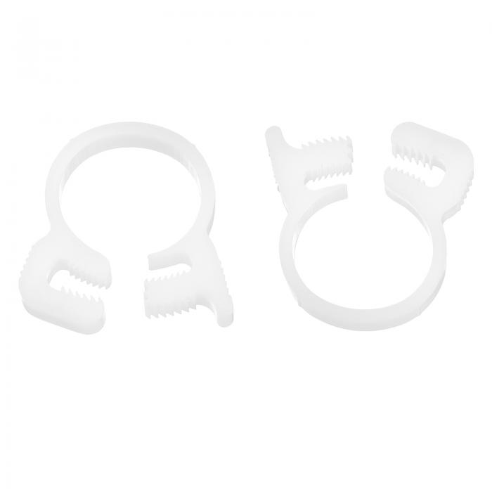 2個 ダブルスナップグリッ プホースクランプ プラスチック製 13.5-15.5 mm/0.53-0.61 インチ内径調整可能な数本 ラチェットチュービングクランプ ホワイト