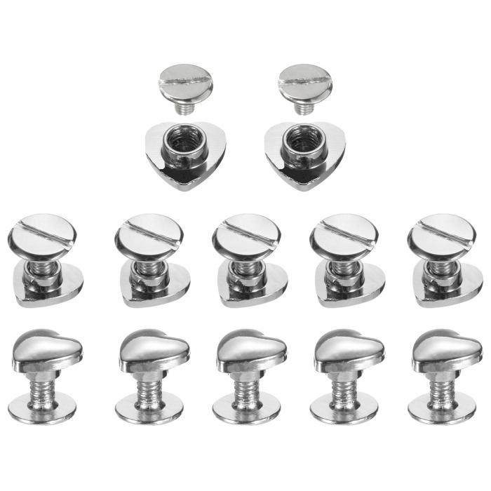 ハートリベット メタル ハート形装飾 スタッドリベットツールセット ベルト 服 靴 財布 ハンドバッグ 荷物 レザークラフト DIY装飾 アクセサリー用 8 m...