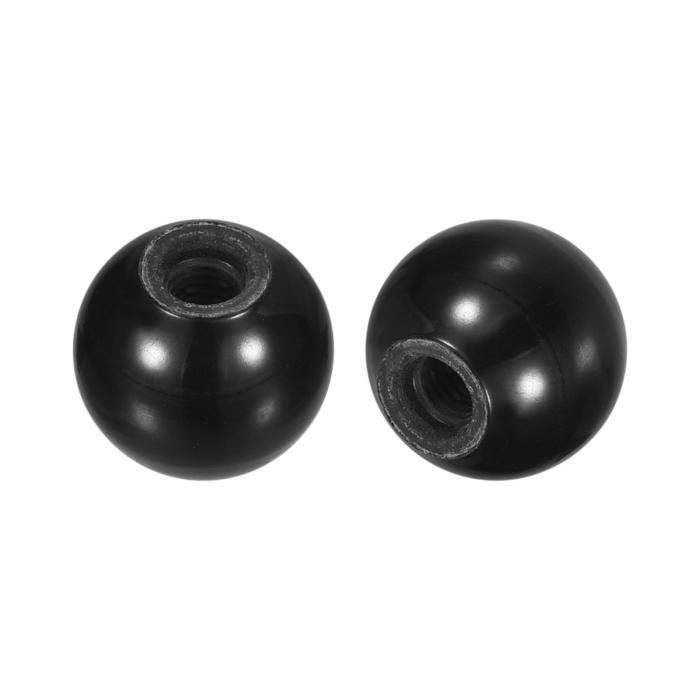 6個入り ねじ付きボールノブ M6 メスねじ フェノール樹脂熱硬化性ボールノブ 直径20mm 丸型操作ボールハンドル 機械レバーハンドル用 黒