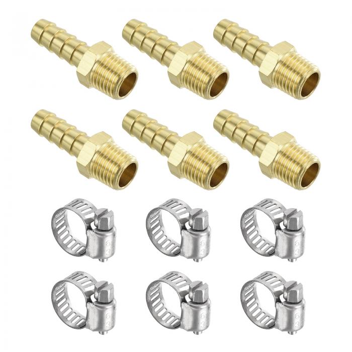 真鍮ホースバーブフィッティング6個 5/16