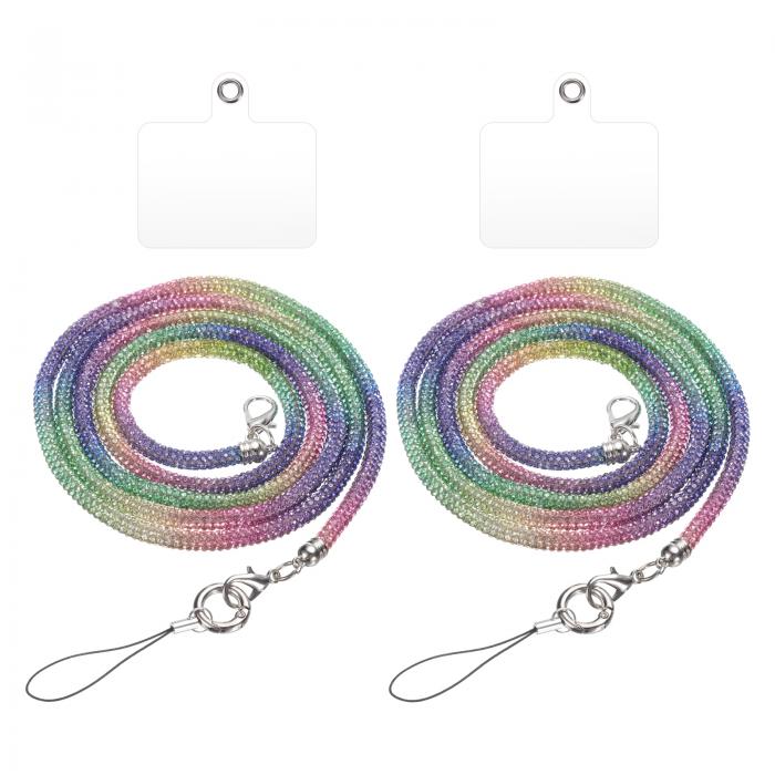 2 個 交換用ハンドバッグ ストラップ 水晶 バッグ ハンドル ピカピカ 交換用 マルチカラー