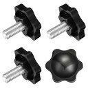 クランプ スクリュー ノブ 4個 M8 x 16mm 六角形 スター ノブ プラスチック グリッ プ 手締め スクリュー ハンドル 傘ベース 機械家具用 直径3...