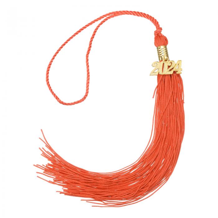 2024年卒業タッセル 2024年 金色装飾付き卒業帽タッセル DIY用 卒業式やパーティー ため 記念品 卒業帽 装飾 オレンジ色