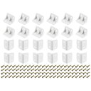 30個 90度プラスチックコーナーブレース 23x35.5x23 mm ナイロン棚直角ブ ラケット ネジ付き キャビネット 食器棚用 (ホワイト)