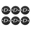 ステンレススチールレターリンク装飾6個 アルファベットペンダントコネクタ DIYイヤリングブレスレットネックレス宝石ギフト作成用 黒レターD