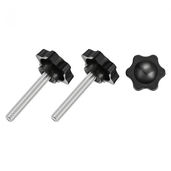 スターノブ3個 M8x50mmプラスチック六角形クランプハンドルスクリューノブ ベース交換用手締めスタースクリューノブ