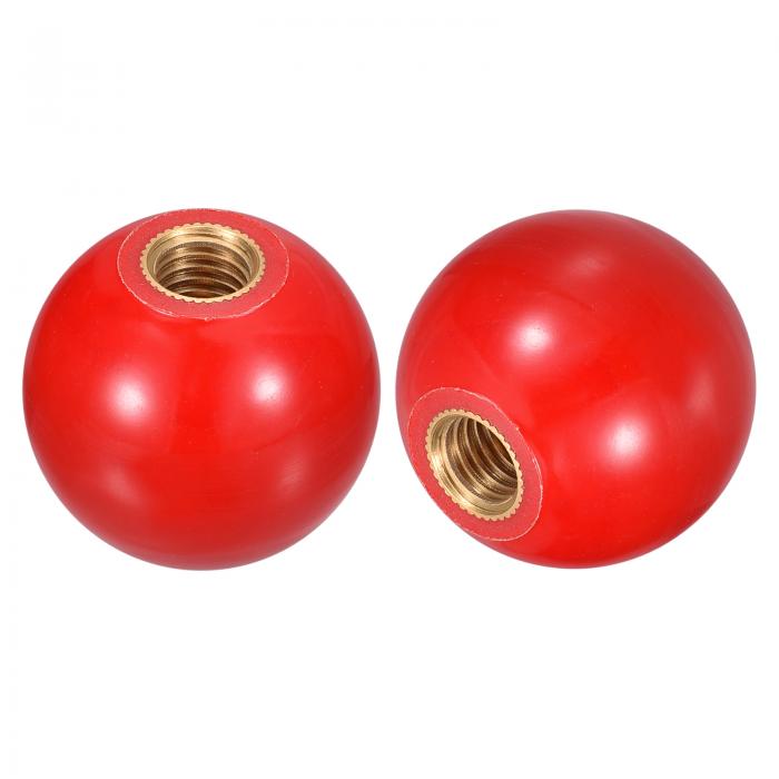 5個 ねじ付きボールノブ M8 メスねじ 熱硬化性ボールノブ 直径32mm 丸型操作ボールハンドル 銅インサー..