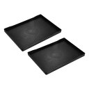 サービングトレイ 小型 黒色 ミニトレイ 217x155 mm プラスチック 長方形木製 サービングトレイ装飾 オスマン帝国プラッター 朝食用 キッチン バスルーム 2個(3)
