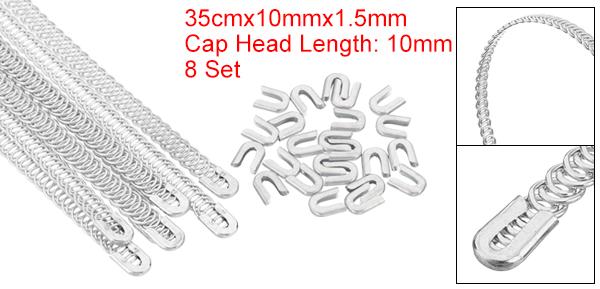 8個 螺旋メタルコルセットボニング 3/8"x 14"亜鉛メッキ炭素鋼ボニングプリカットスチールボニング先端付きキャップヘッド コルセットガウン衣装クラフト縫製用