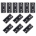 12個 2x1インチ ドアヒンジ ノンモーティス ノーノイズ バイフォールドドアヒンジ プレート加工 キャビネット 家具 ウィンドウ ワードローブ用 黒
